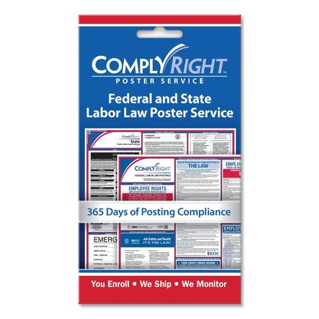 COMPLYRIGHT Labor Law Poster Service, "State/Federal Labor Law", 4w x 7h 098433